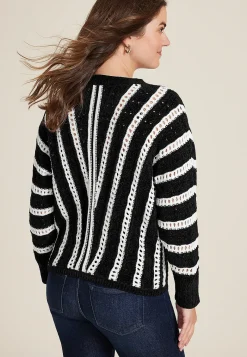 Maurices Sweaters Cardigans & Kimonos-Chevron Stripe Dolman Sweater