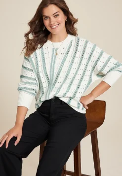 Maurices Sweaters Cardigans & Kimonos-Chevron Stripe Dolman Sweater