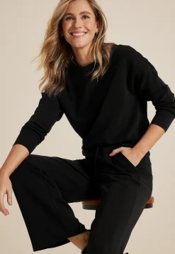 Maurices Sweatshirts-Cloud Scuba Knit Crew Neck Sweatshirt