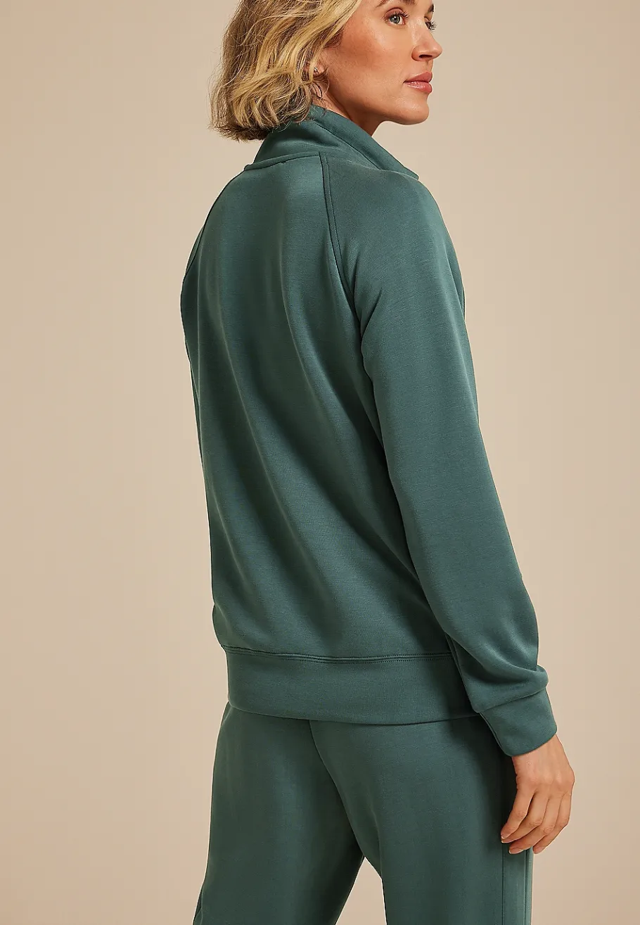 Maurices Sweatshirts-Cloud Scuba Knit Full Zip Sweatshirt