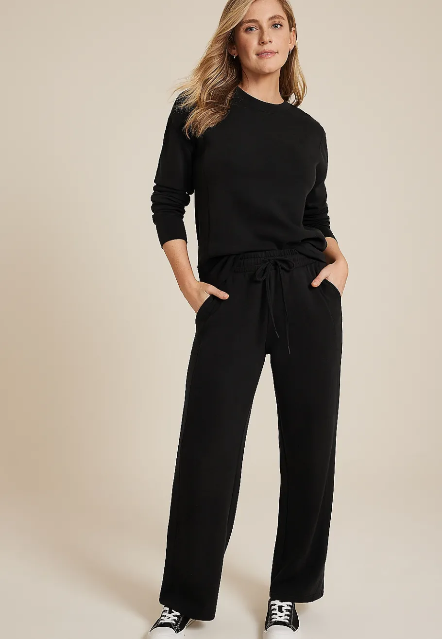 Maurices Joggers & Sweatpants-Cloud Scuba Knit Wide Leg Sweatpant