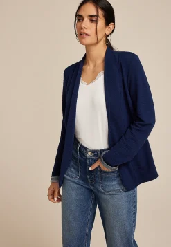 Maurices Blazers-Collarless Knit Open Front Blazer