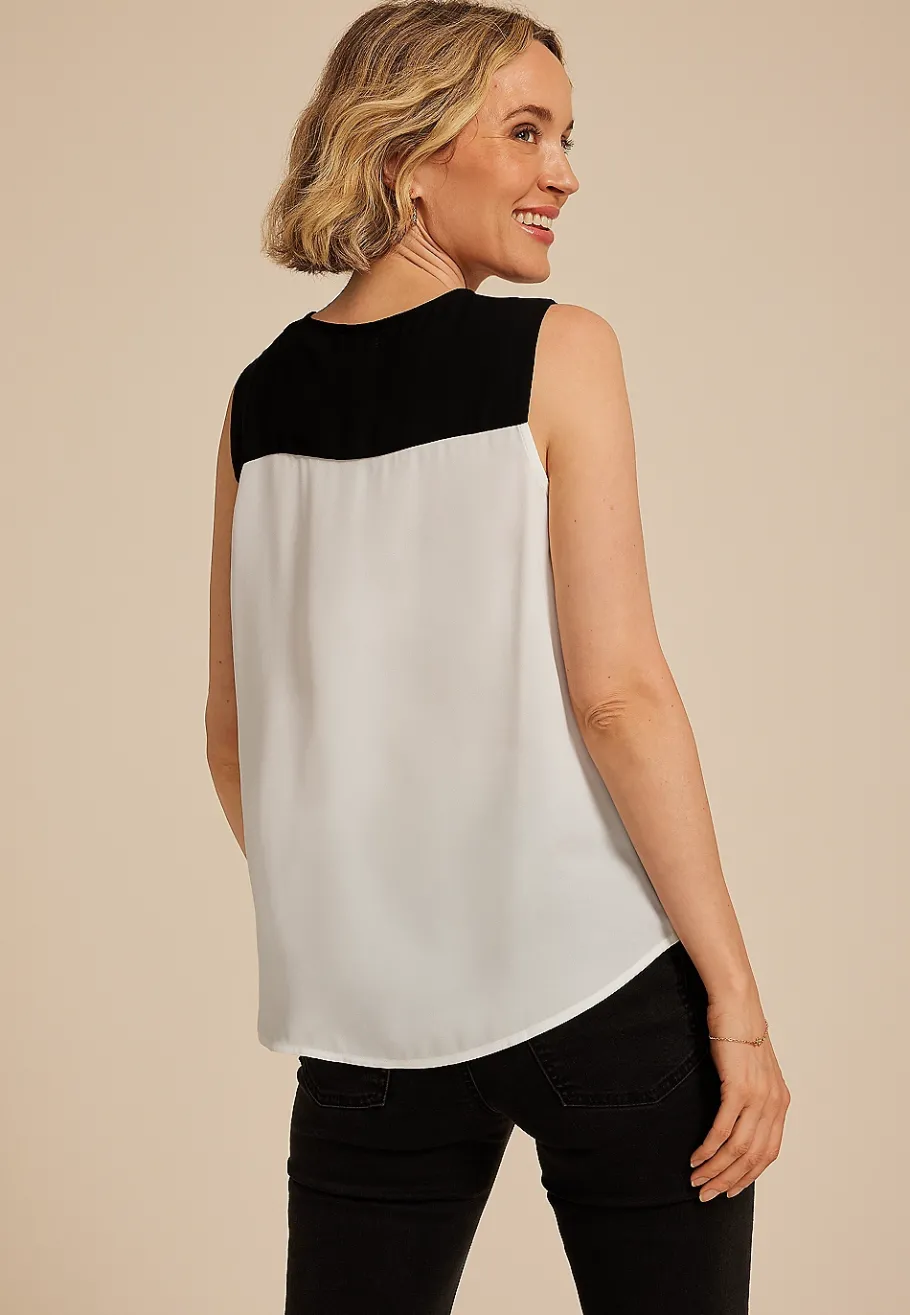 Maurices Tanks & Camis-Colorblock V Neck Tank Top