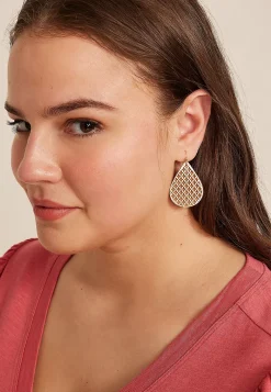 Maurices Earrings-Cork Filigree Teardrop Earrings
