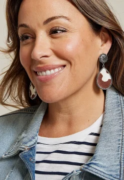Maurices Earrings-Cow Print Teardrops Earrings