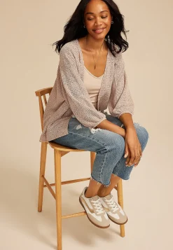 Maurices Sweaters Cardigans & Kimonos-Crochet Blouson Sleeve Kimono