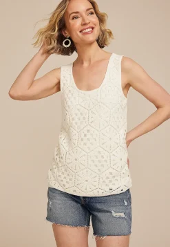 Maurices Tanks & Camis-Crochet Front Tank Top