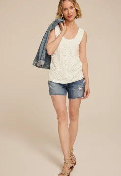 Maurices Tanks & Camis-Crochet Front Tank Top