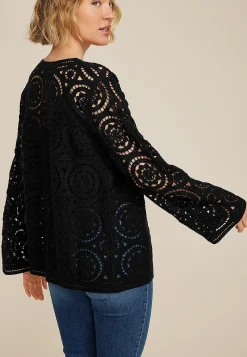 Maurices Sweaters Cardigans & Kimonos-Crochet Long Sleeve Cardigan