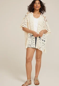 Maurices Sweaters Cardigans & Kimonos-Crochet Medallion Kimono