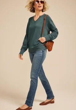 Maurices Sweatshirts-Crochet Mix Relaxed Fit Sweatshirt