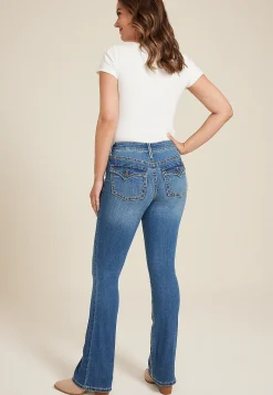 Maurices Bootcut Jeans|Bootcut Jeans-Crosshatch Mid Rise Thick Stitch Bootcut Jean