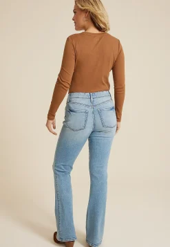 Maurices Flare & Wide Leg Jeans|Repreve® Jeans-Curvy High Rise Ripped Flare Jean