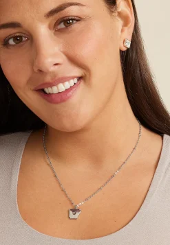 Maurices Necklaces-Dainty Silver State Necklace