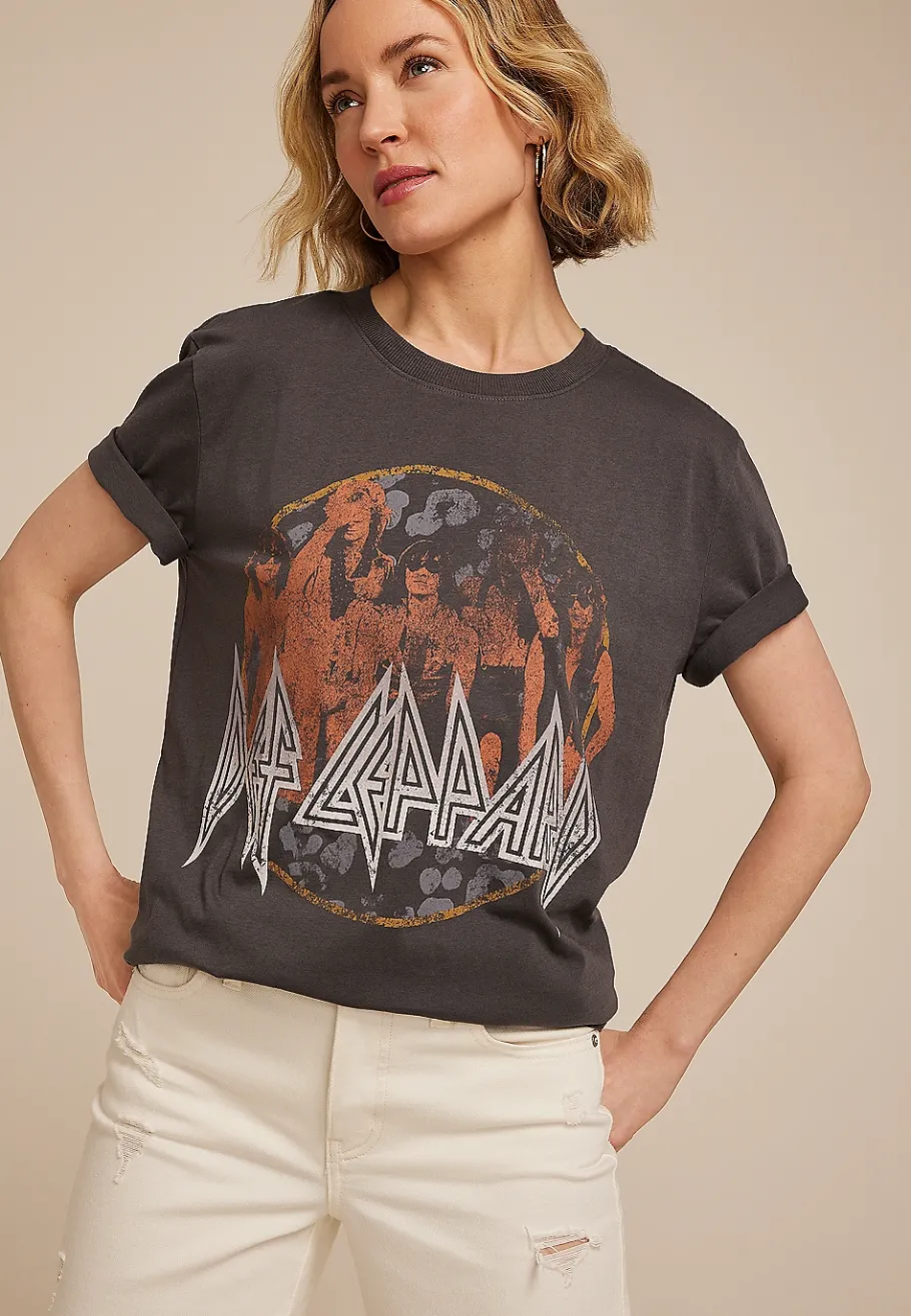 Maurices Tees|Graphics-Def Leppard Oversized Fit Graphic Tee