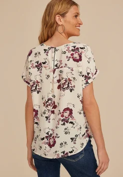 Maurices Shirts & Blouses-Delton Floral Zipper Back Blouse
