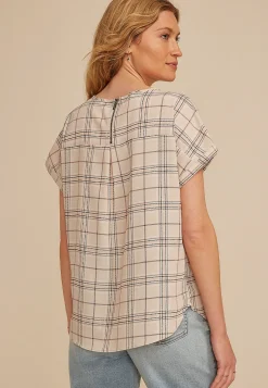 Maurices Shirts & Blouses-Delton Plaid Zipper Back Blouse