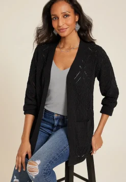 Maurices Sweaters Cardigans & Kimonos-Diamond Stitch Pocket Cardigan