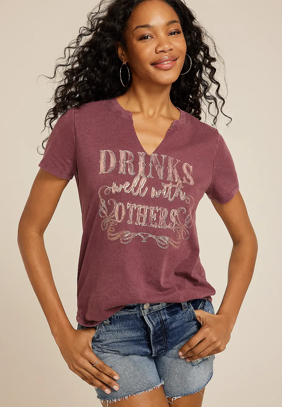 Maurices Tees|Graphics-Drinks Well With Others Classic Fit Graphic Tee