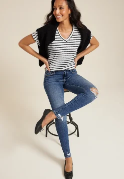 Maurices Jeggings & Skinny Jeans|Jeggings & Skinny Jeans-edgely™ Dark High Rise Ripped Cheeky Super Skinny Jean