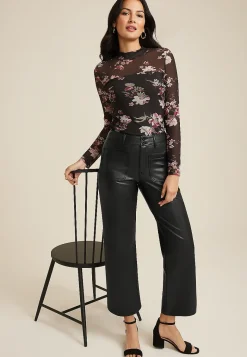 Maurices Pants-edgely™ Faux Leather High Rise Patch Pocket Wide Leg Pant