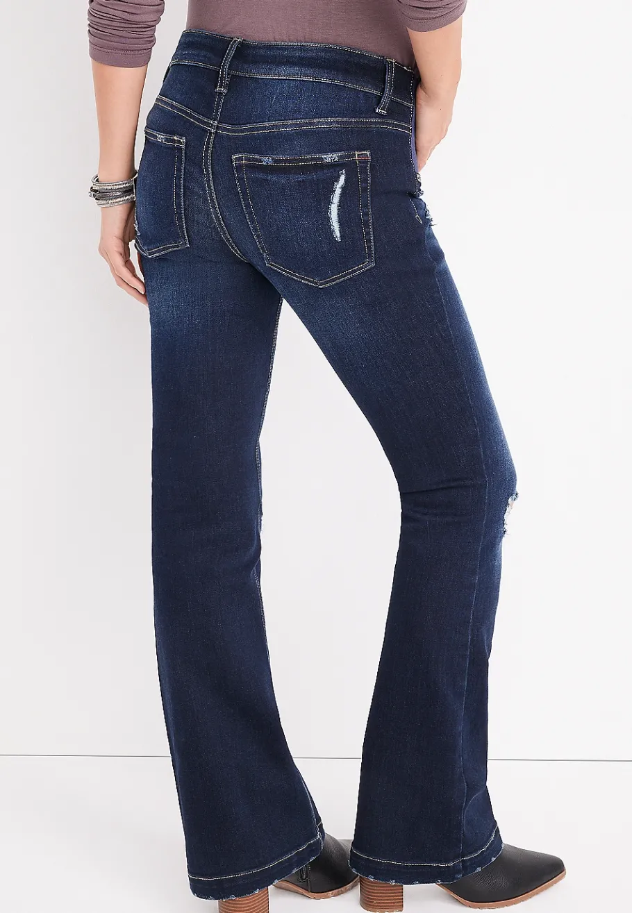 Maurices Maternity-edgely™ Flare Side Panel Maternity Ripped Jean