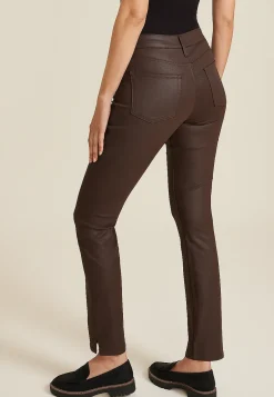Maurices Straight Jeans|Straight Jeans-edgely™ High Rise Brown Coated Slim Straight Jean
