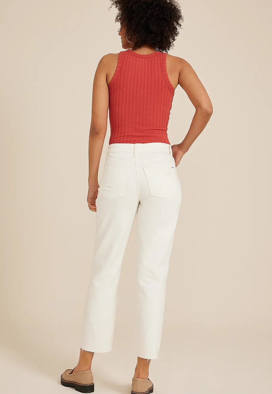 Maurices Straight Jeans|Ankle Jeans-edgely™ High Rise Raw Hem Relaxed Straight Ankle Jean