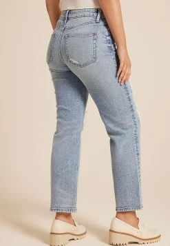 Maurices Straight Jeans|Ankle Jeans-edgely™ High Rise Ripped Relaxed Straight Ankle Jean