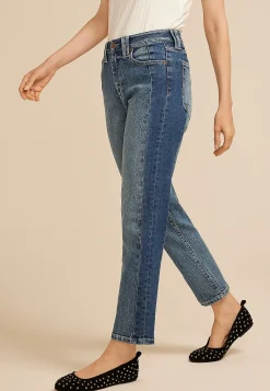 Maurices Ankle Jeans|Ankle Jeans-edgely™ High Rise Two Tone Pieced Tapered Ankle Jean
