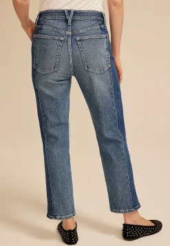 Maurices Ankle Jeans|Ankle Jeans-edgely™ High Rise Two Tone Pieced Tapered Ankle Jean