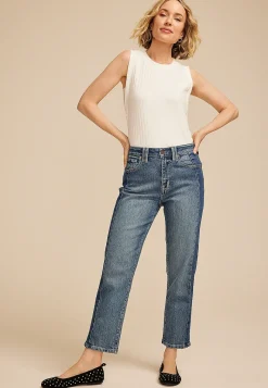 Maurices Ankle Jeans|Ankle Jeans-edgely™ High Rise Two Tone Pieced Tapered Ankle Jean