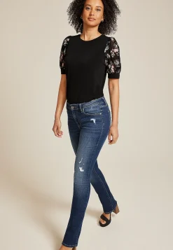 Maurices Bootcut Jeans|Bootcut Jeans-edgely™ Mid Rise Ripped Slim Boot Jean