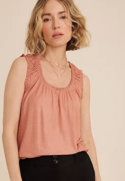 Maurices Tanks & Camis-Effortless Ruched Shimmer Tank Top