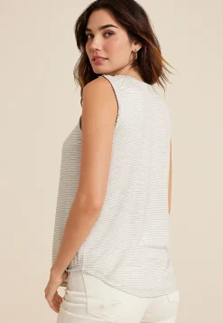 Maurices Tanks & Camis-Effortless Ruched Striped Tank Top