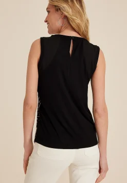 Maurices Tanks & Camis-Embroidered Front Tank Top