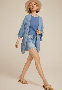 Maurices Sweaters Cardigans & Kimonos-Embroidered Sleeve Kimono