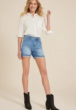 Maurices Jean Shorts|Jean Shorts-Everflex™ High Rise Cuffed Hem 5in Shorts
