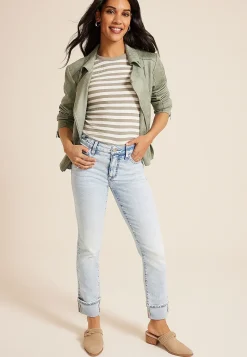 Maurices Straight Jeans|Ankle Jeans-Everflex™ Mid Rise Slim Straight Cuff Ankle Jean