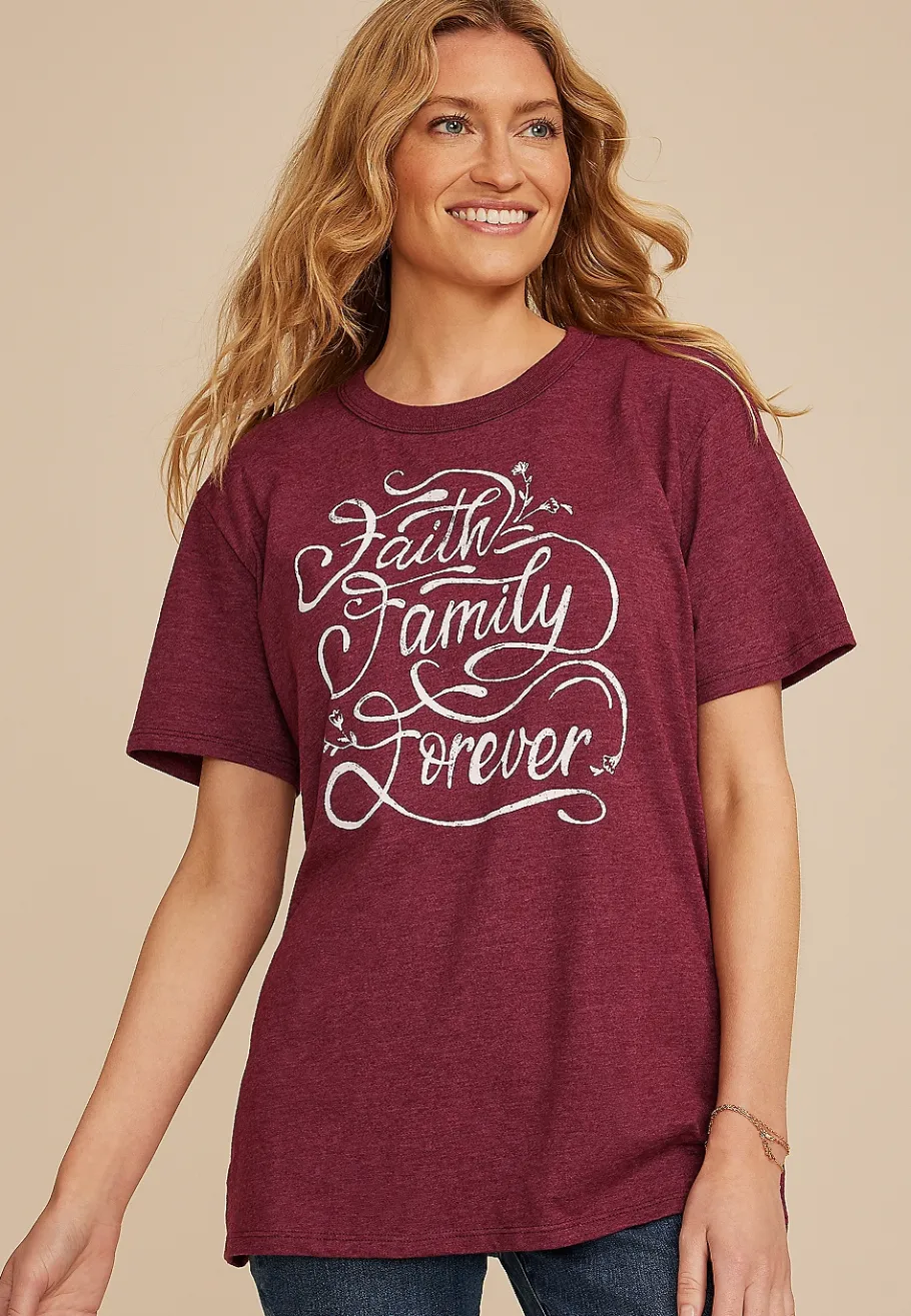 Maurices Tees|Graphics-Faith Family Forever Oversized Fit Graphic Tee