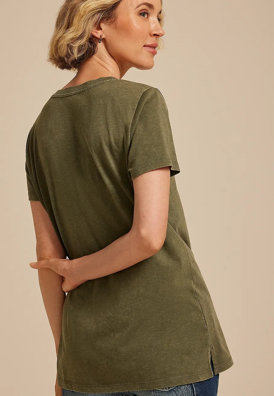 Maurices Tees|Graphics-Fall Gold Foiled Heart Classic Fit Graphic Tee