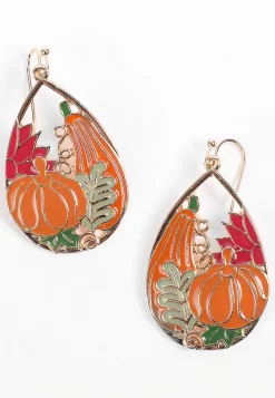 Maurices Earrings-Fall Pumpkin Teardrop Earrings