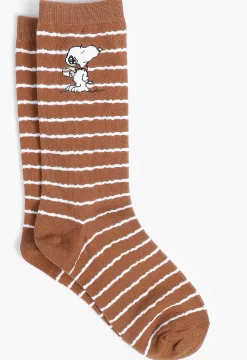 Maurices Socks & Tights-Fall Striped Snoopy Crew Socks
