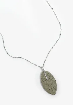 Maurices Necklaces-Faux Leather Leaf Pendant Necklace