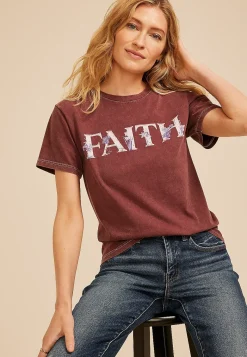 Maurices Tees|Graphics-Floral Faith Relaxed Fit Graphic Tee