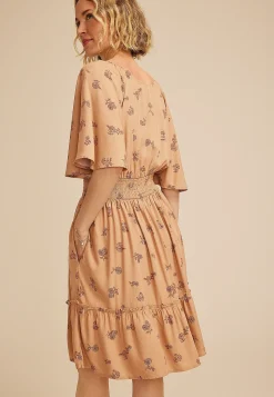 Maurices Work Dresses-Floral Flutter Textured Skater Dress