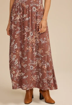 Maurices Skirts-Floral High Rise Maxi Skirt