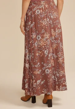 Maurices Skirts-Floral High Rise Maxi Skirt
