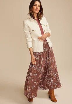 Maurices Skirts-Floral High Rise Maxi Skirt
