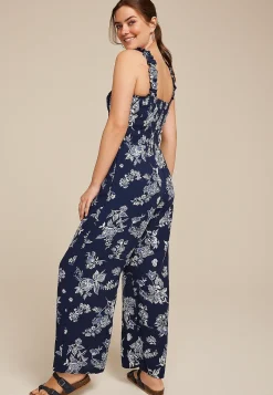 Maurices Wedding Guest & Cocktail Dresses-Floral Smocked Jumpsuit
